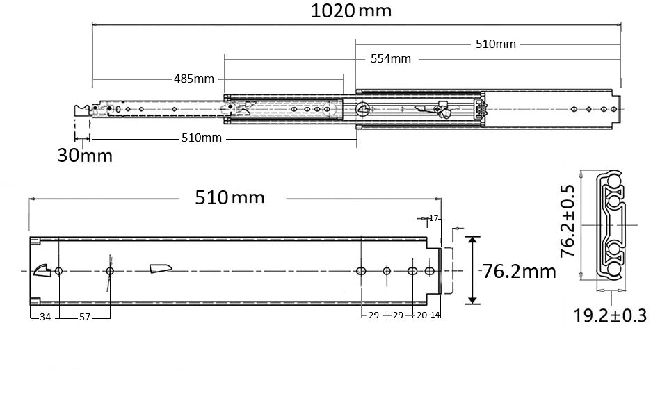 Heavy-Duty Locking Drawer Slides – 225kg Rating (Pair)