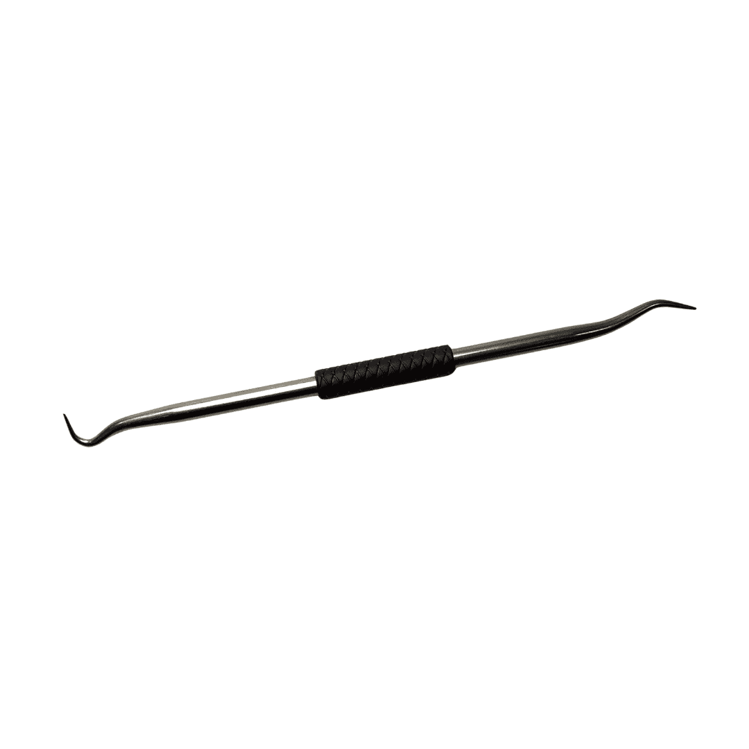 HDSA double-ended stainless steel o-ring pick and removal tool with rubber grip for hydraulic seal servicing