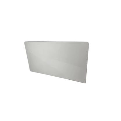 Rear angled view of white metal asset mounting plate