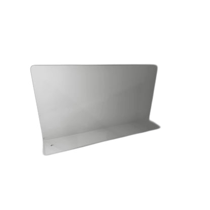 White rectangular metal asset plate isolated on white background