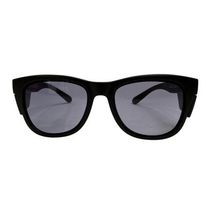 Black comfort slim safety glasses with tinted lenses front view